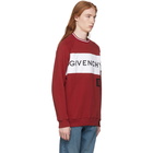 Givenchy Red and White Vintage Fit Logo Sweatshirt