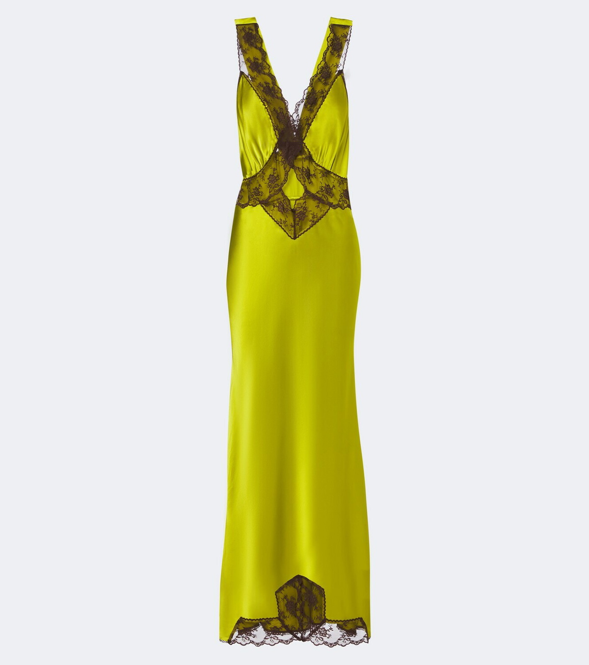 SIR Aries cut-out lace-trimmed silk slip dress