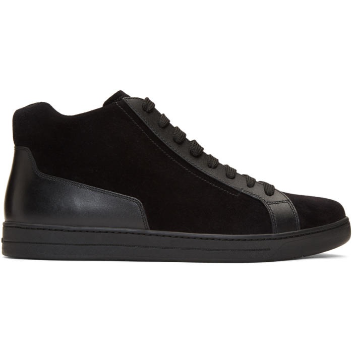 Photo: Prada Black Suede and Leather High-Top Sneakers