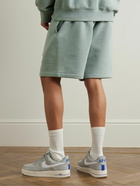 FEAR OF GOD ESSENTIALS - Logo-Appliquéd Straight-Leg Cotton-Blend Jersey Drawstring Shorts - Green