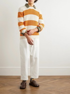 DOPPIAA - Striped Ribbed Cotton Sweater - Orange