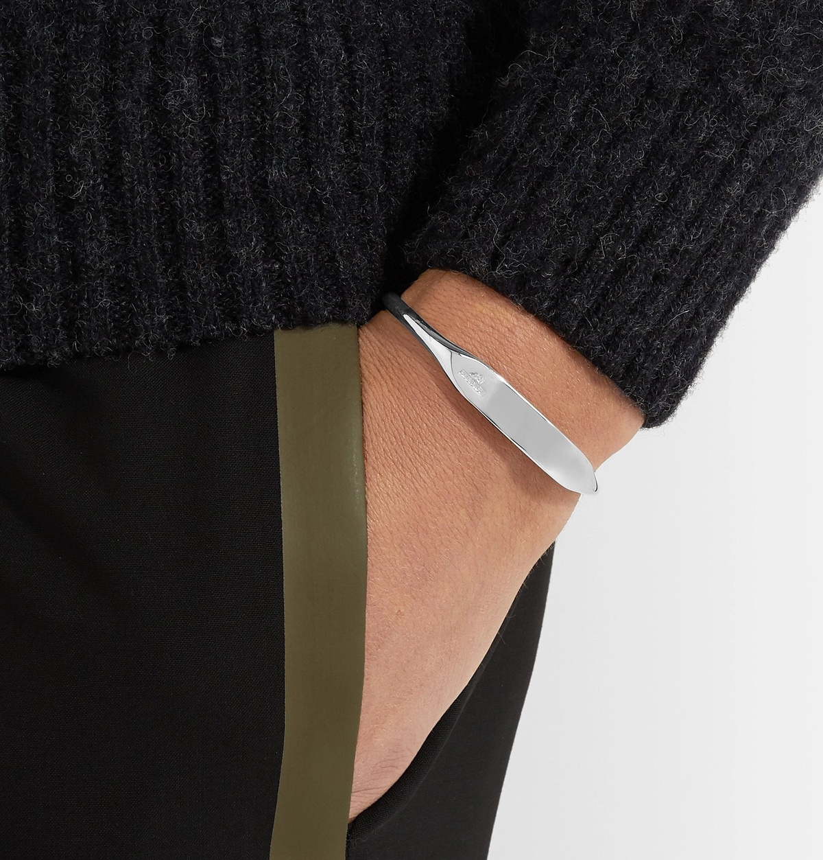 Bunney - Torque Sterling Silver ID Cuff - Silver