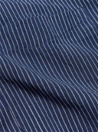 SMR Days - Jondal Grandad-Collar Pinstriped Cotton-Voile Tunic - Blue