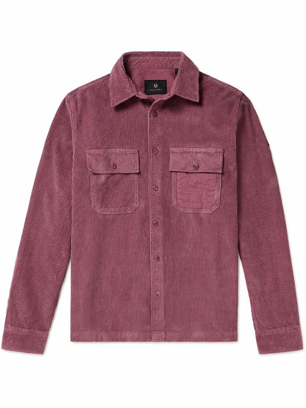 Photo: Belstaff - Fallgate Twill-Trimmed Cotton-Corduroy Overshirt - Purple