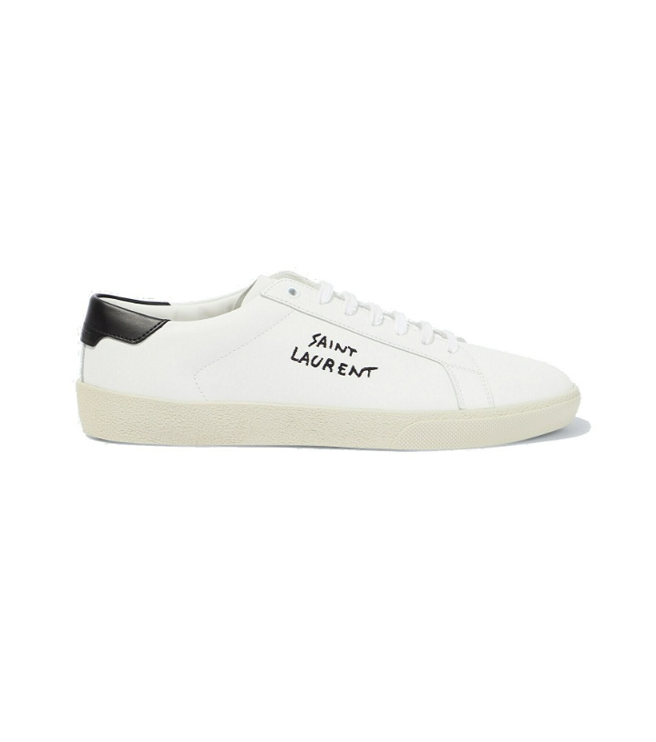 Photo: Saint Laurent - Logo embroidered leather sneakers