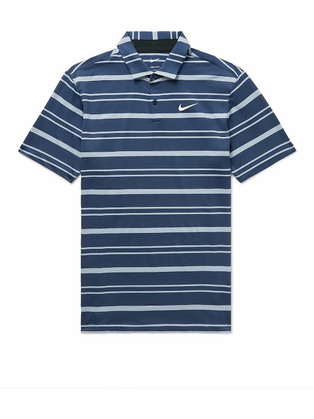 Photo: Nike Golf - Tour Striped Dri-FIT Golf Polo Shirt - Blue