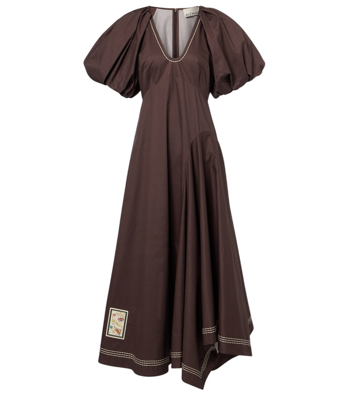 Photo: Alémais Puff-sleeve cotton maxi dress