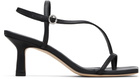Aeyde Black Elise Leather Toe-Post Heeled Sandals