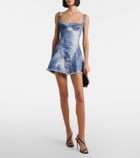 Roberto Cavalli Faded denim minidress