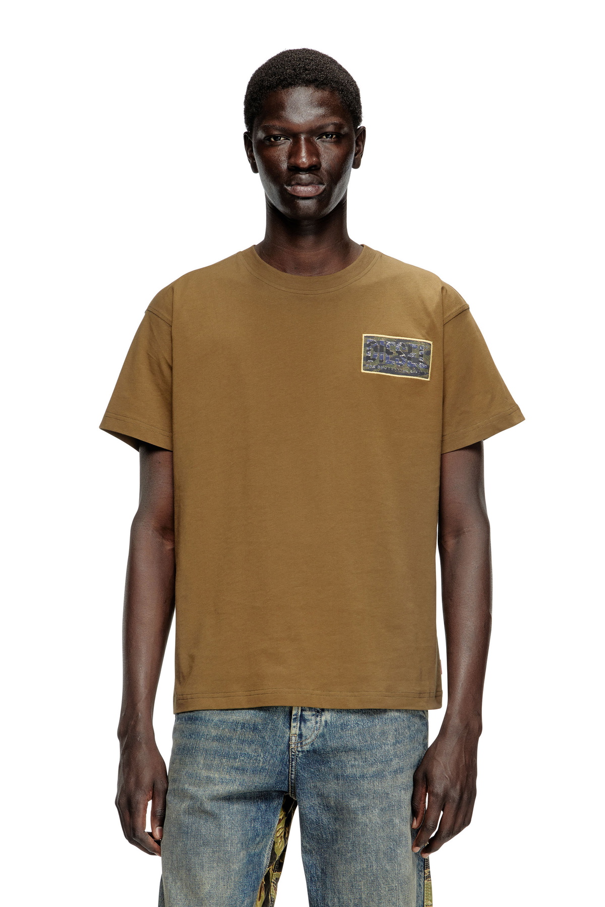 ★ドイツ発*DIESEL*Marble Burnout Tシャツ/ARMY★ Men's Marble-effect burnout T-shirt | Green | Diesel