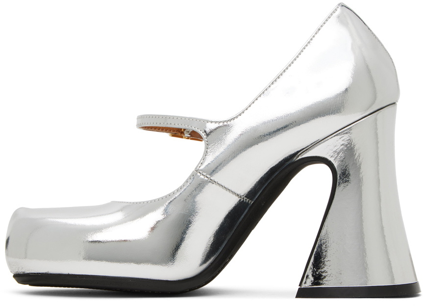 silver mary jane heels