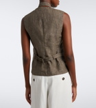Brunello Cucinelli Scarf-detail linen vest
