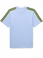 adidas Originals - Wales Bonner Webbing-Trimmed Embroidered Organic Cotton-Jersey T-Shirt - Blue