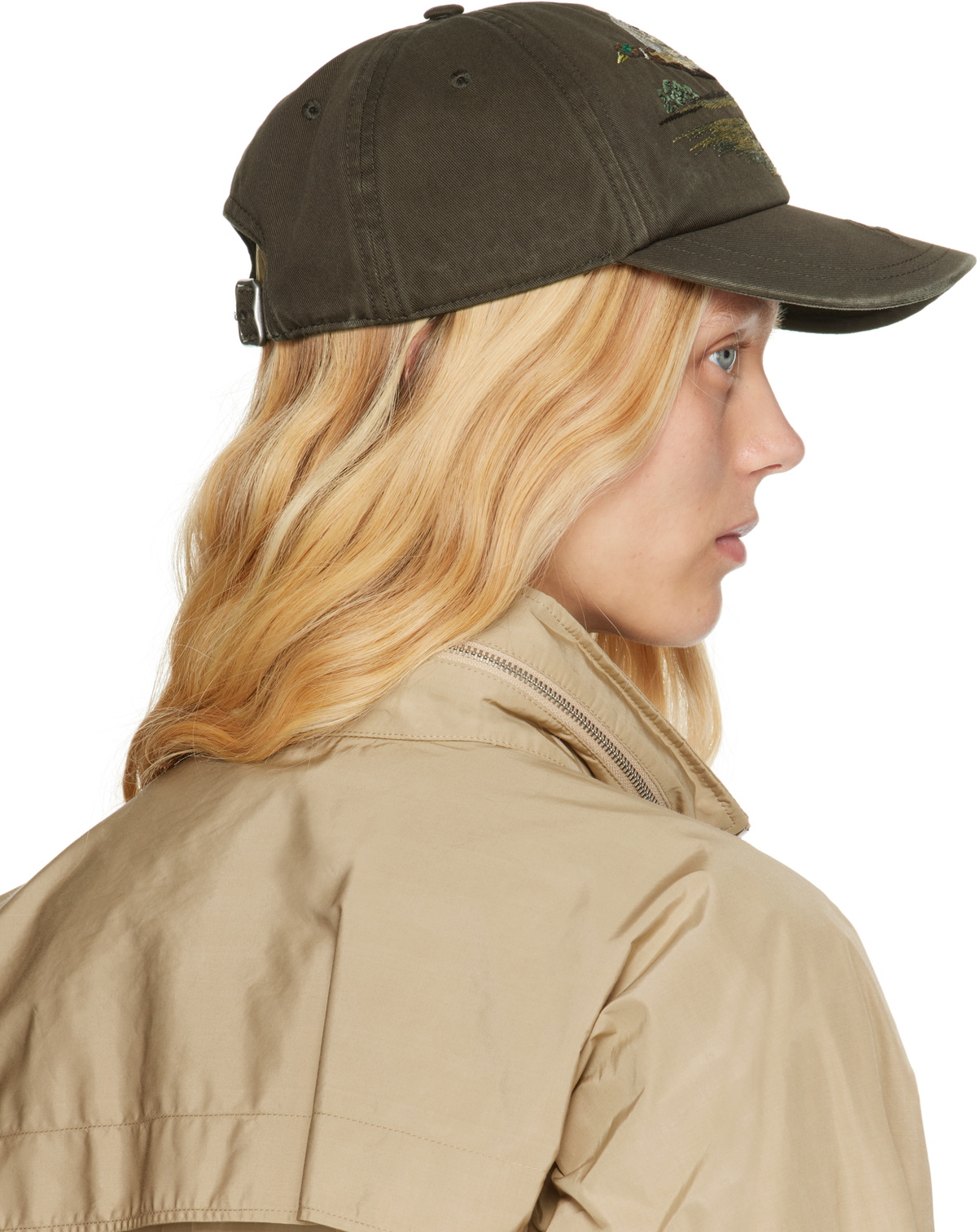Burberry Khaki Duck Gabardine Baseball Cap