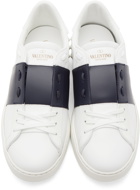 Valentino Garavani White & Navy Open Sneakers
