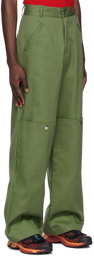 SPENCER BADU Green Paneled Cargo Pants