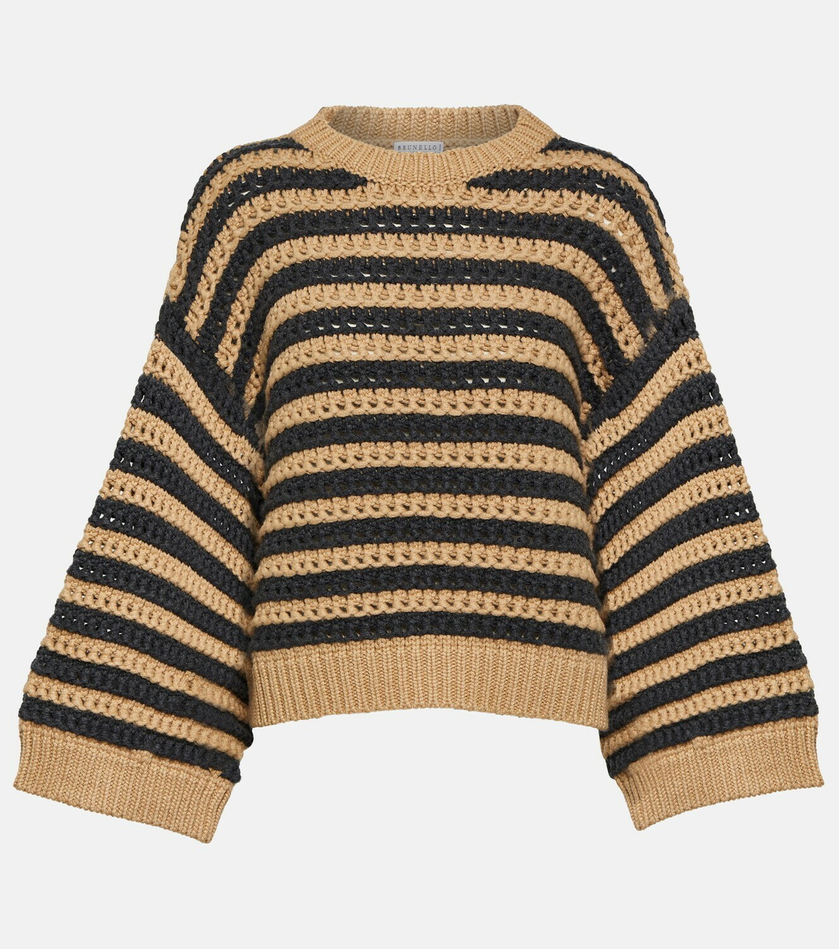 Brunello Cucinelli Striped wool, cashmere, and silk sweater Brunello ...