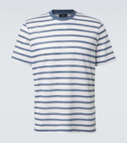 Dunhill Striped linen and cotton T-shirt