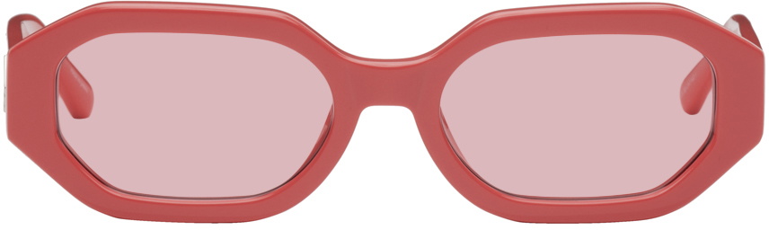 Attico x Linda Farrow Tortoise Shell Sunglasses with Pink Lenses Linda Farrow X The Attico Mini Mafra Sunglasses In Purple  main image 4
