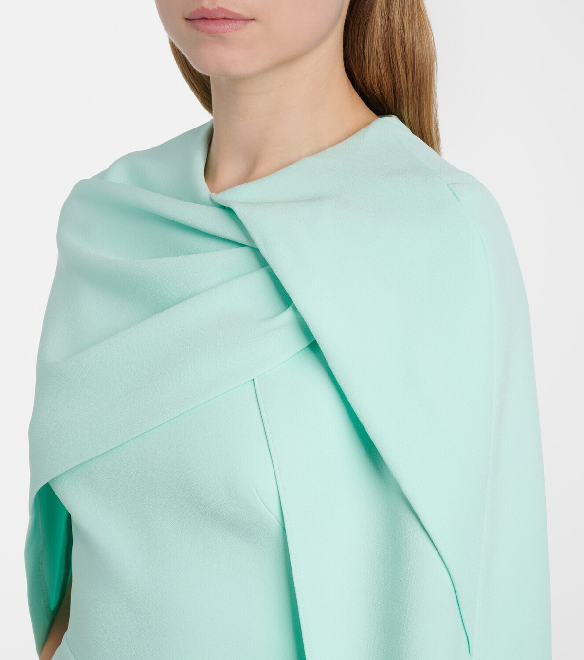 Safiyaa Oria caped crêpe midi dress