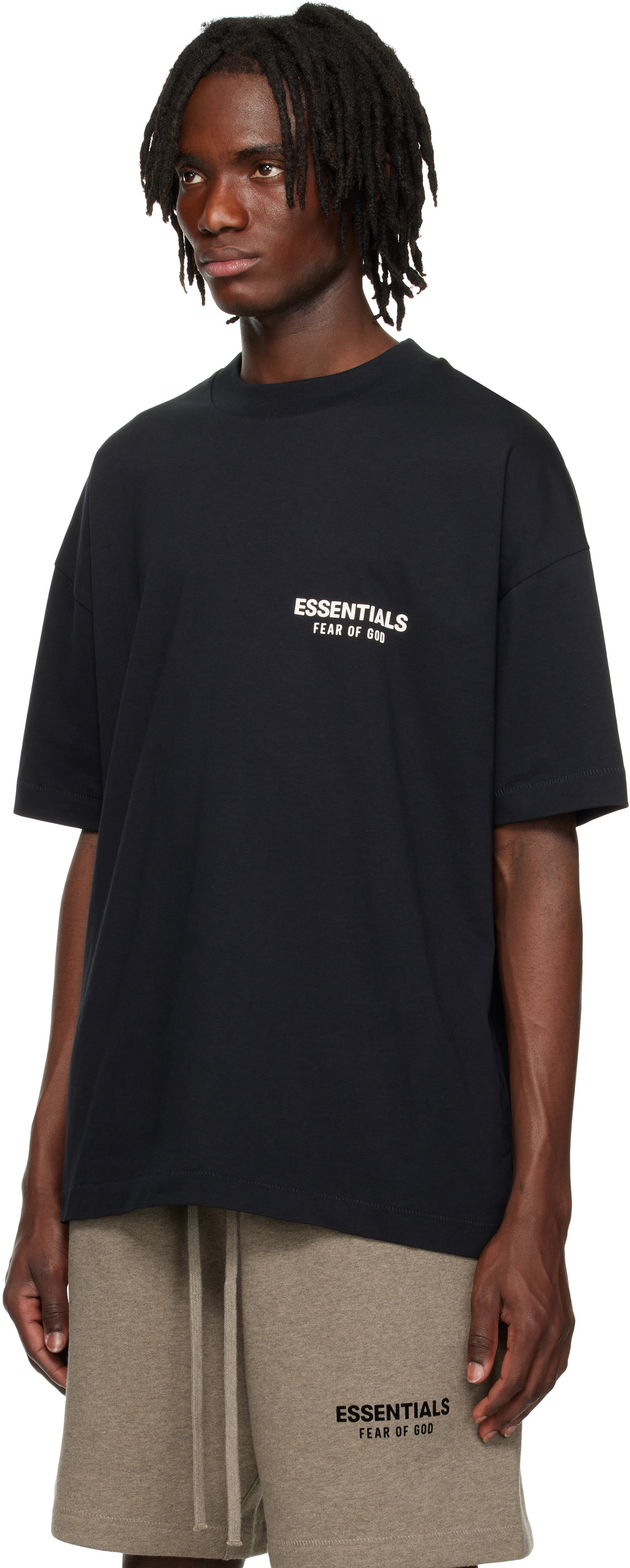 Fear of God ESSENTIALS Black Classic Short Sleeve T-shirt Fear Of God ...