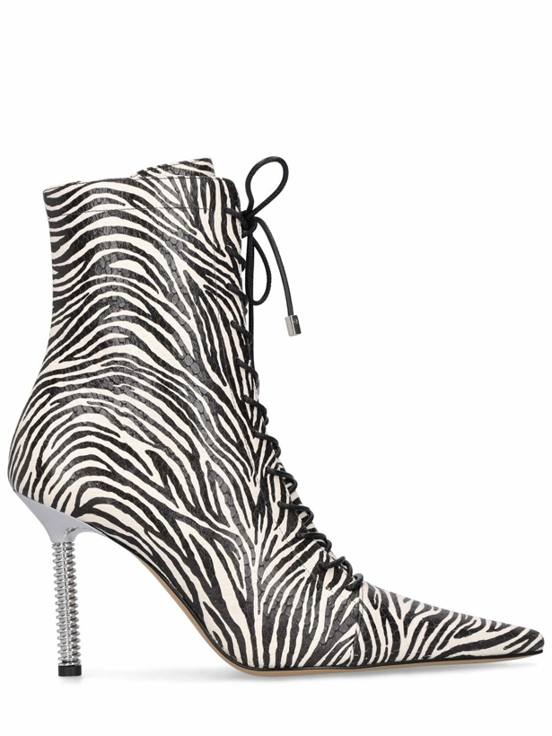 Photo: MACH & MACH - 100mm Zebra Print Leather Ankle Boots