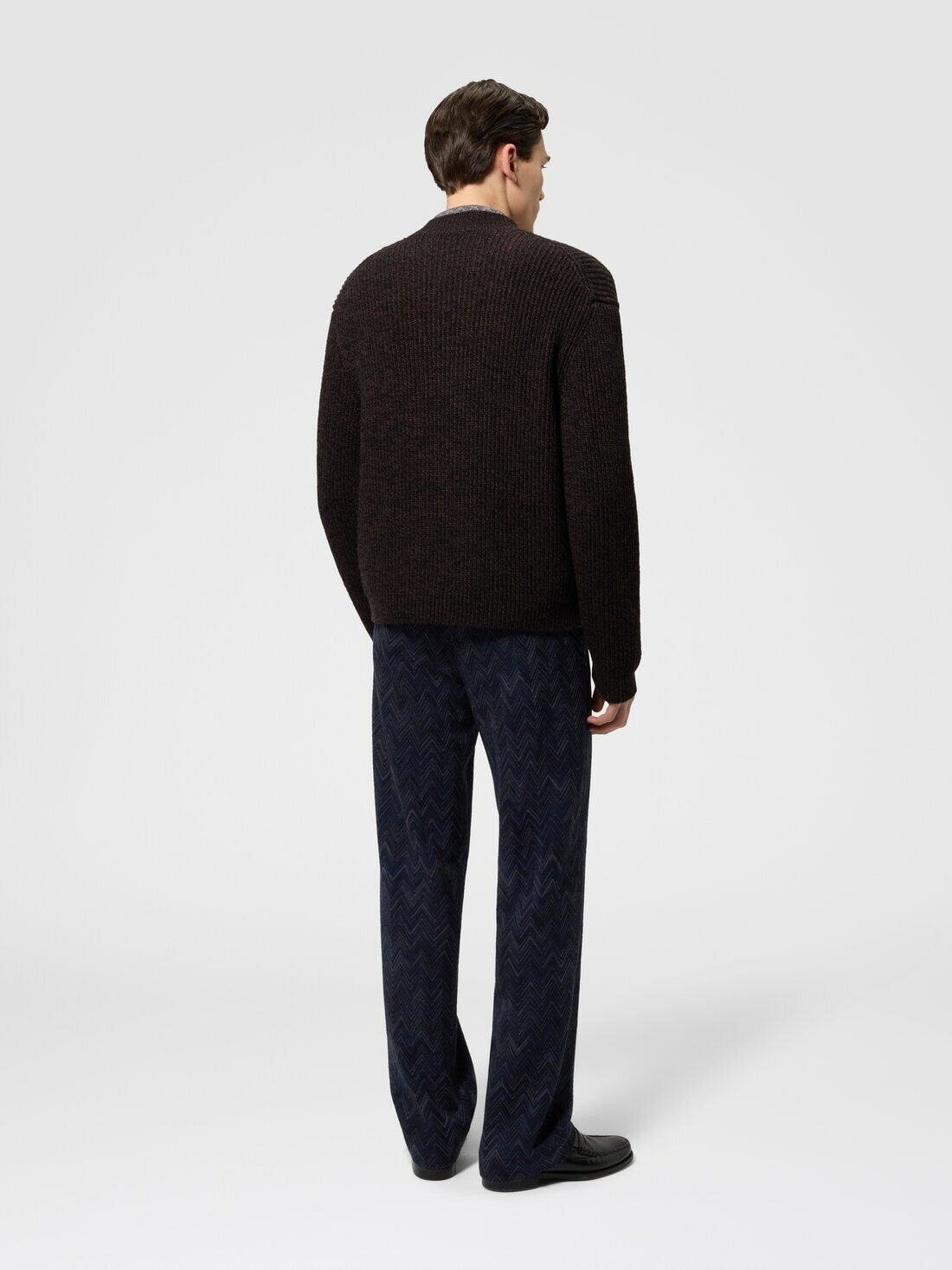 Missoni - Wool and viscose mélange V-neck pullover, Men, Brown