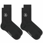 Palmes Men's Low Socks - 2 Pack in Black