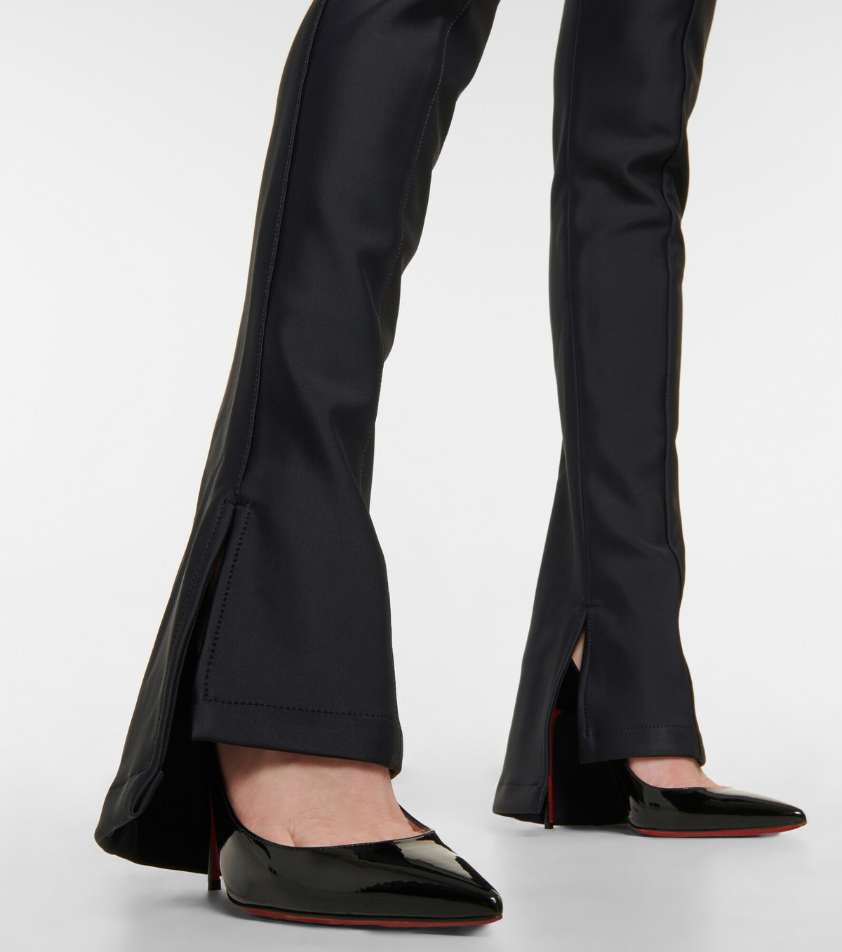 Mugler - Strap-detail high-rise flared leggings Mugler