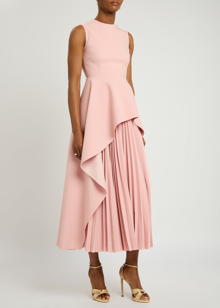 Solace London Severny Crepe Midi Dress Light Pink