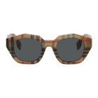 Burberry Beige Vintage Check Round Frame Sunglasses