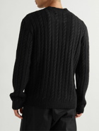 EDWIN - Garment-Washed Cable-Knit Sweater - Black