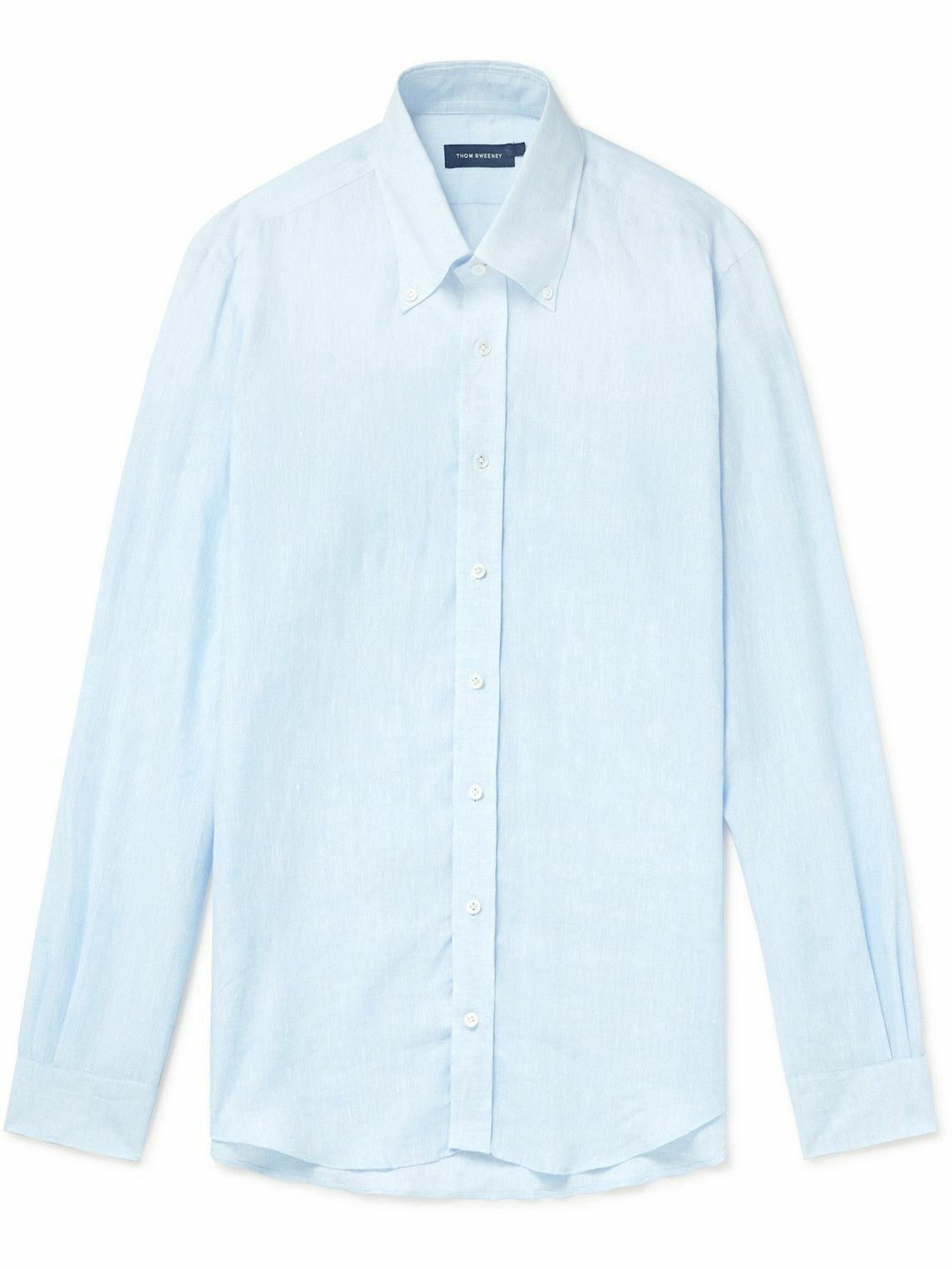 Thom Sweeney - Button-Down Collar Linen Shirt - Blue Thom Sweeney