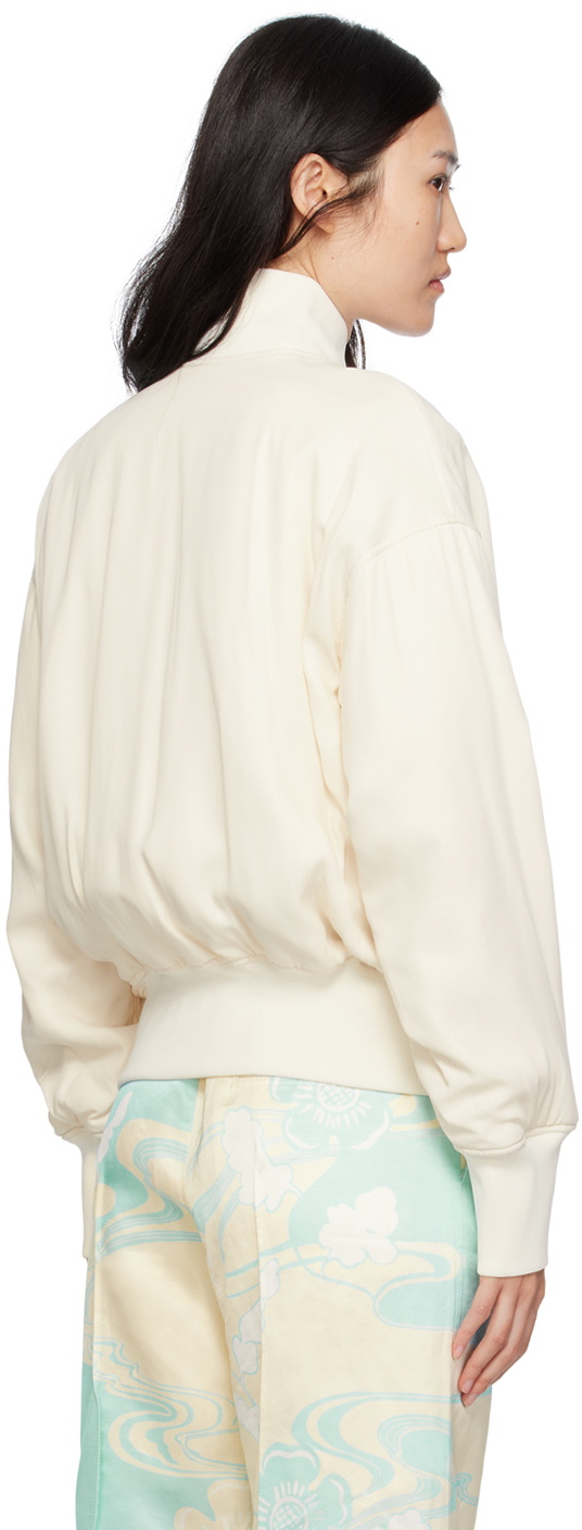 Jil Sander Off-White Embroidered Bomber Jacket