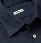 Kiton - Cotton and Cashmere-Blend Twill Shirt - Blue