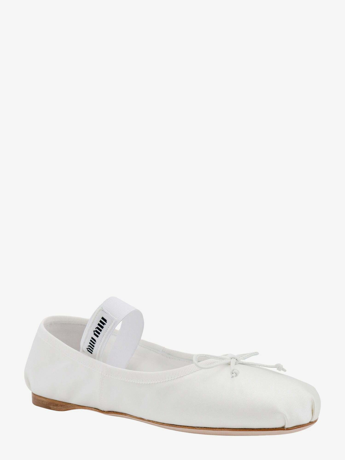 送料・関税込★ (W) Miu Miu Satin Ballerinas White Miu Miu Ballerinas White Womens Miu Miu