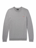 A.P.C. - Amir Slim-Fit Logo-Embroidered Cotton Sweater - Gray