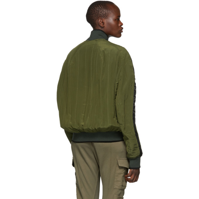 Haider Ackermann Green Silk Sophora Bomber Jacket Haider Ackermann