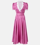 Rodarte Belted polka-dot silk twill midi dress