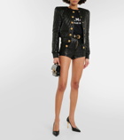 Balmain Quilted leather shorts