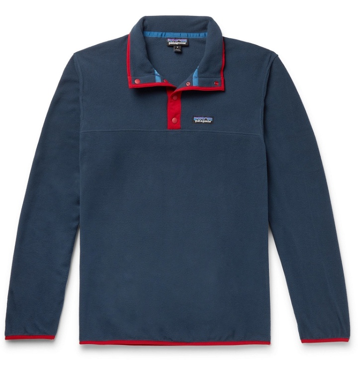 Photo: Patagonia - Snap-T Nylon-Trimmed Micro D Fleece Pullover - Blue