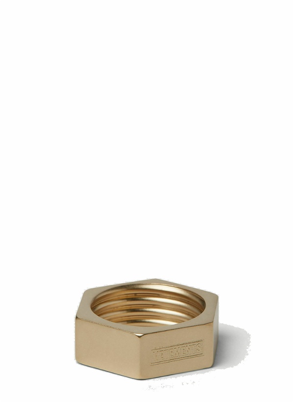 Photo: Engraved Logo Nut Ring in Gold