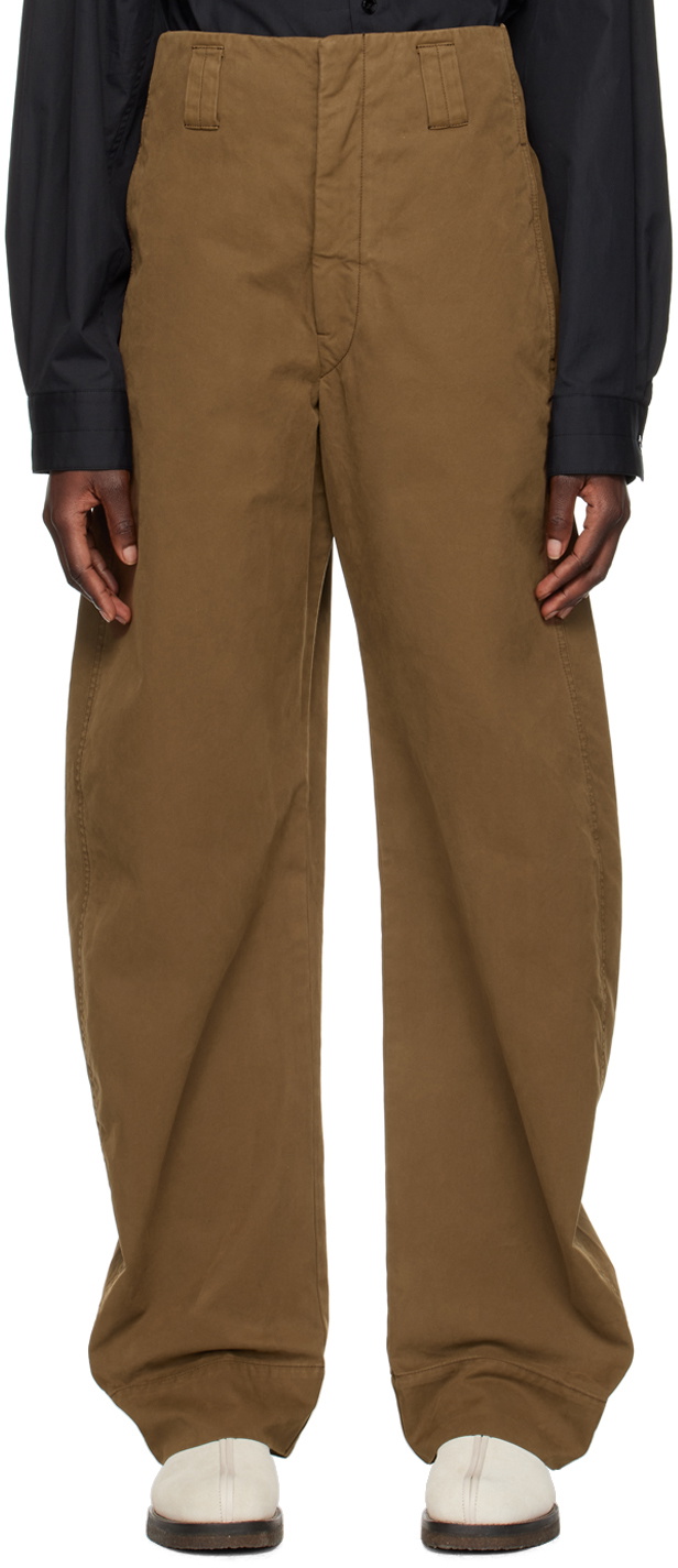 LEMAIRE Brown Curved Trousers Lemaire