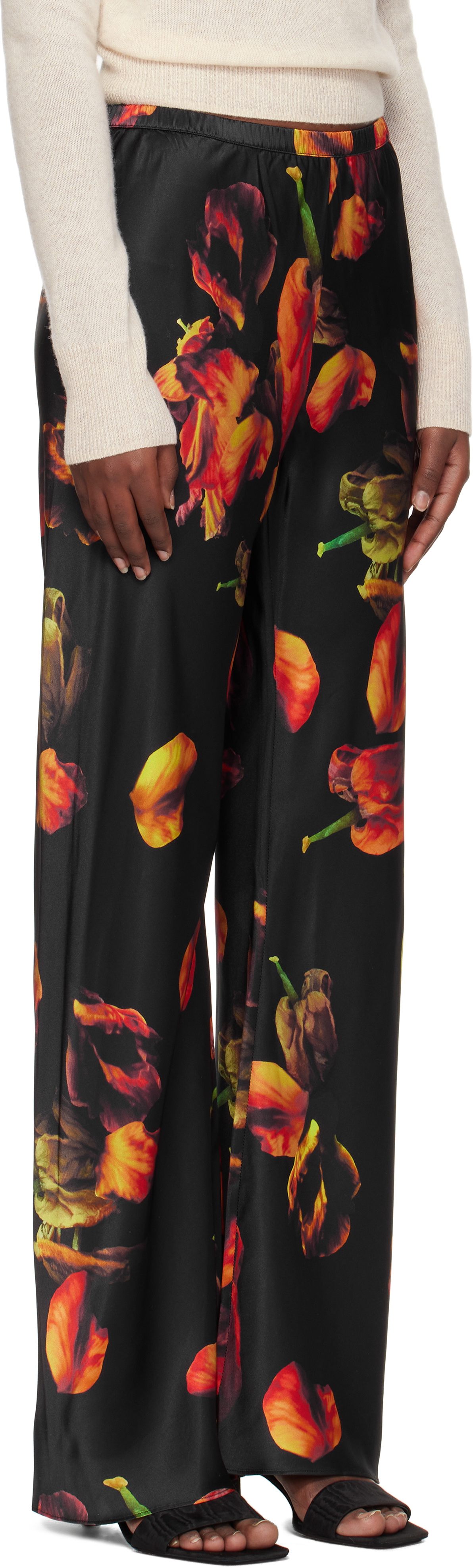 Silk Laundry Multicolor Bias Cut Lounge Pants