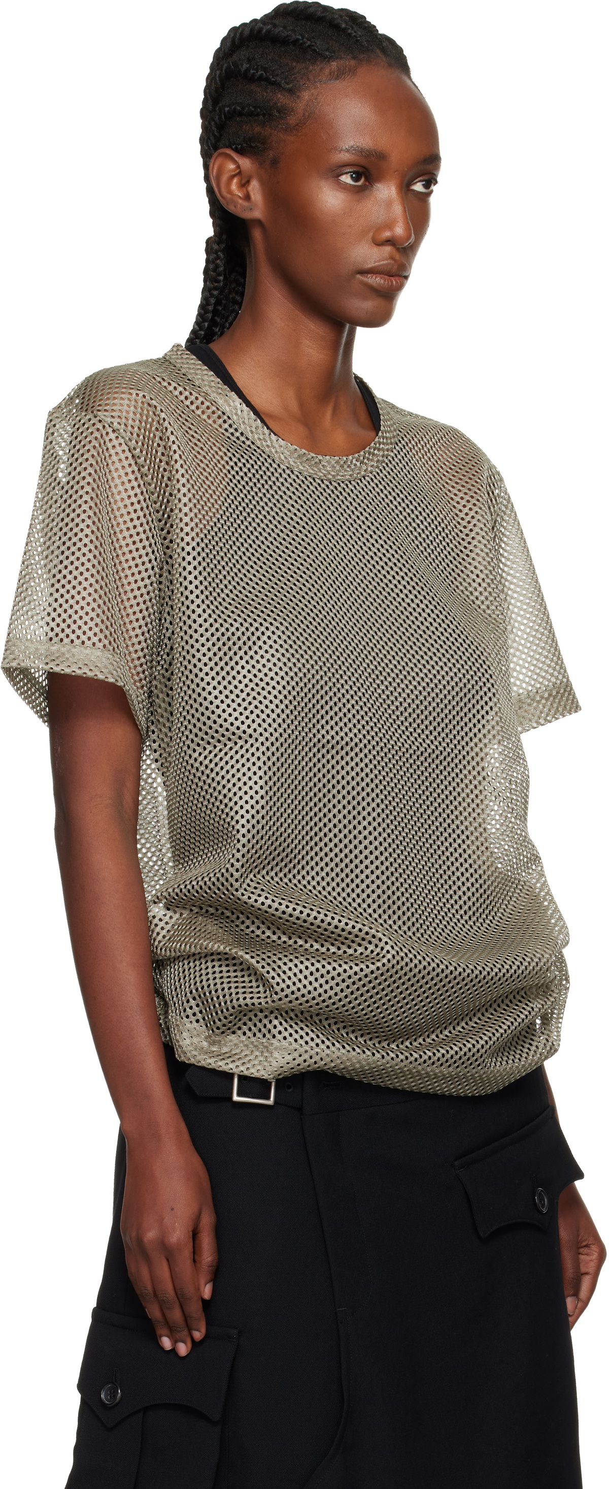 Comme des Garçons Homme Plus Gray Mesh T-shirt