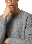 MC2 Saint Barth Man Grey Mélange Stretch Wool Sweater With St. Barth Embroidery