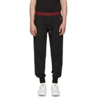 Dolce and Gabbana Black and Red Stripe Cuff Trousers