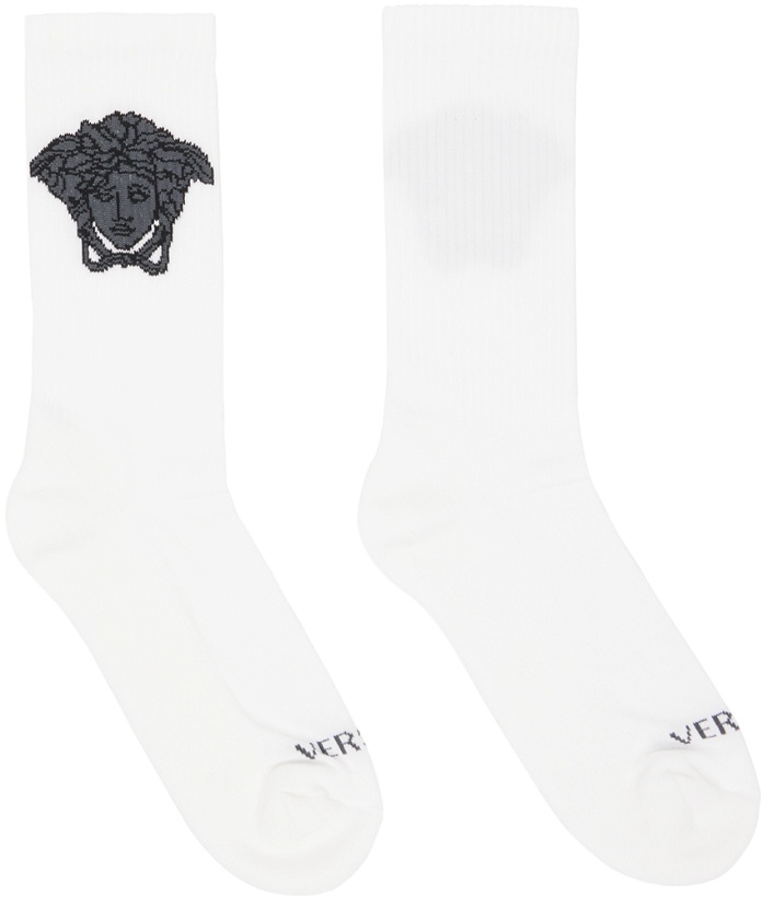 Photo: Versace White Medusa Socks