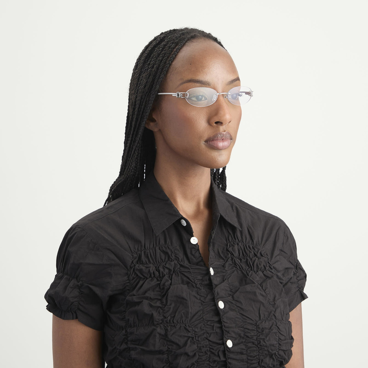 Gentle Monster Musubi Optical Glasses in Silver/Clear 