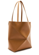 Loewe Puzzle Fold Medium Leather Tote - Tan - One Size